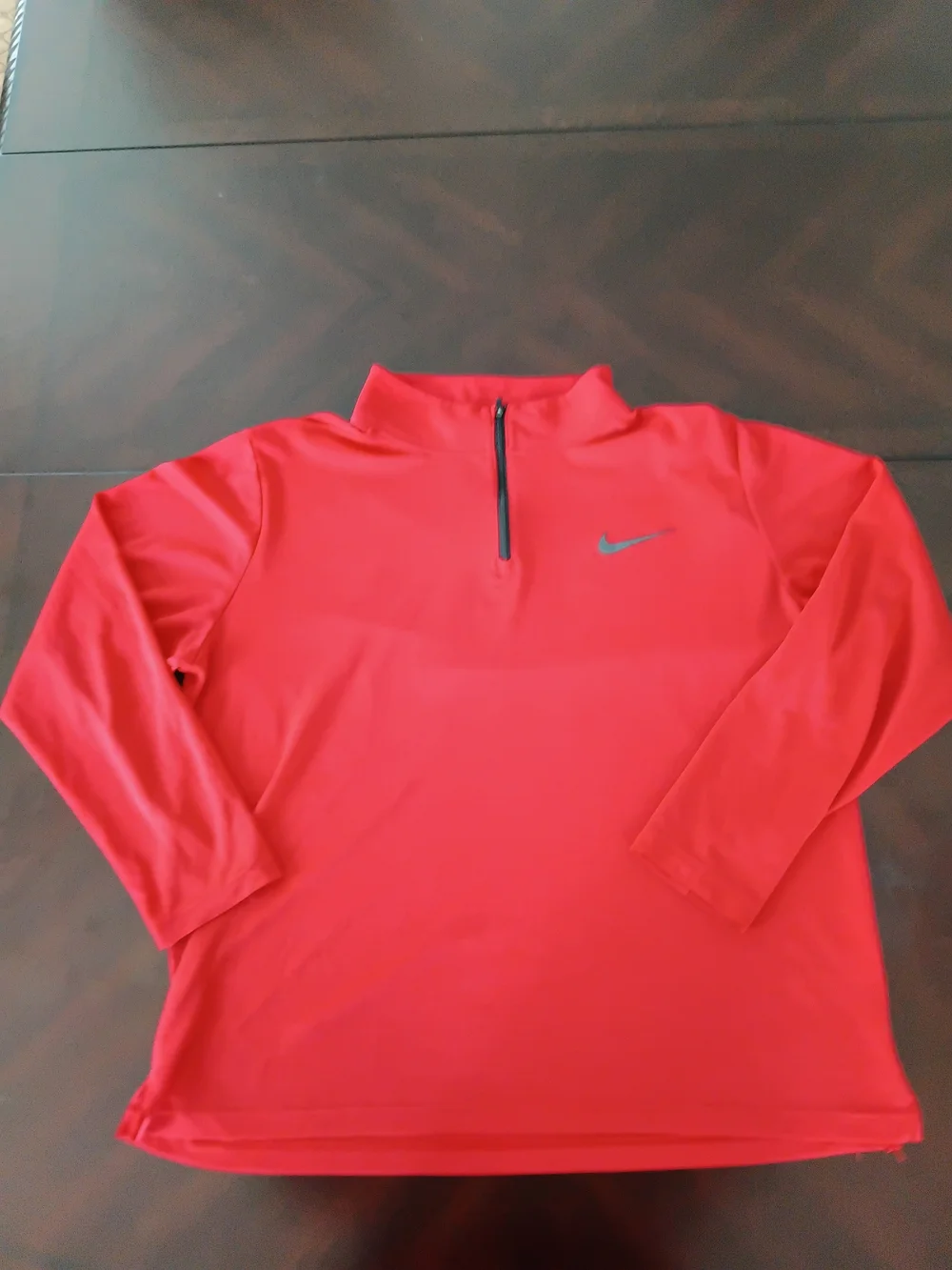 Nike Dri-fit Men’s Red Quarter-Zip Pullover Performance Top Size XL